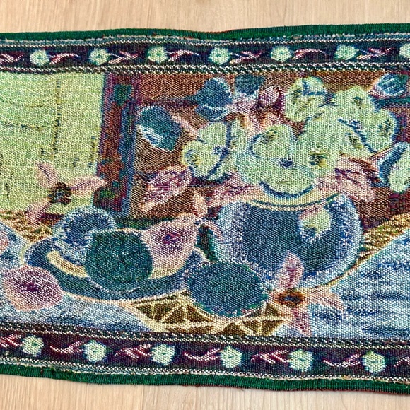 Colorful Fruit & Flower Mini Tapestry Placemat | Decorative Kitchen Pot Mat - Picture 4 of 10